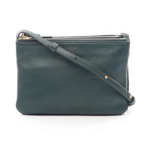 Celine Trio Leather Multi Pouch Crossbody Bag Green